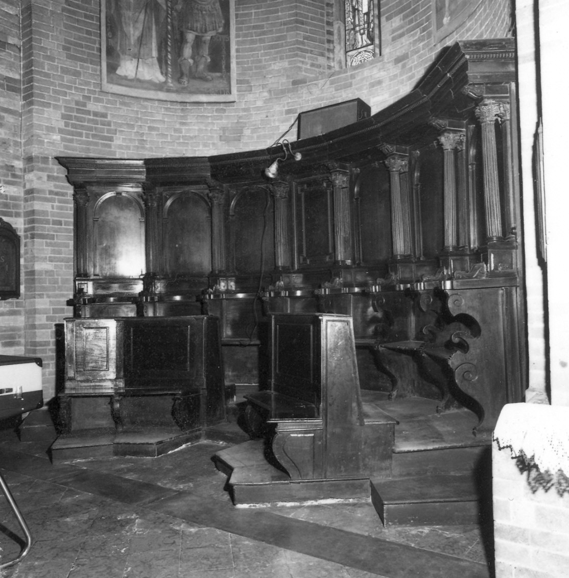 stalli del coro, frammento - ambito piacentino (sec. XVII)