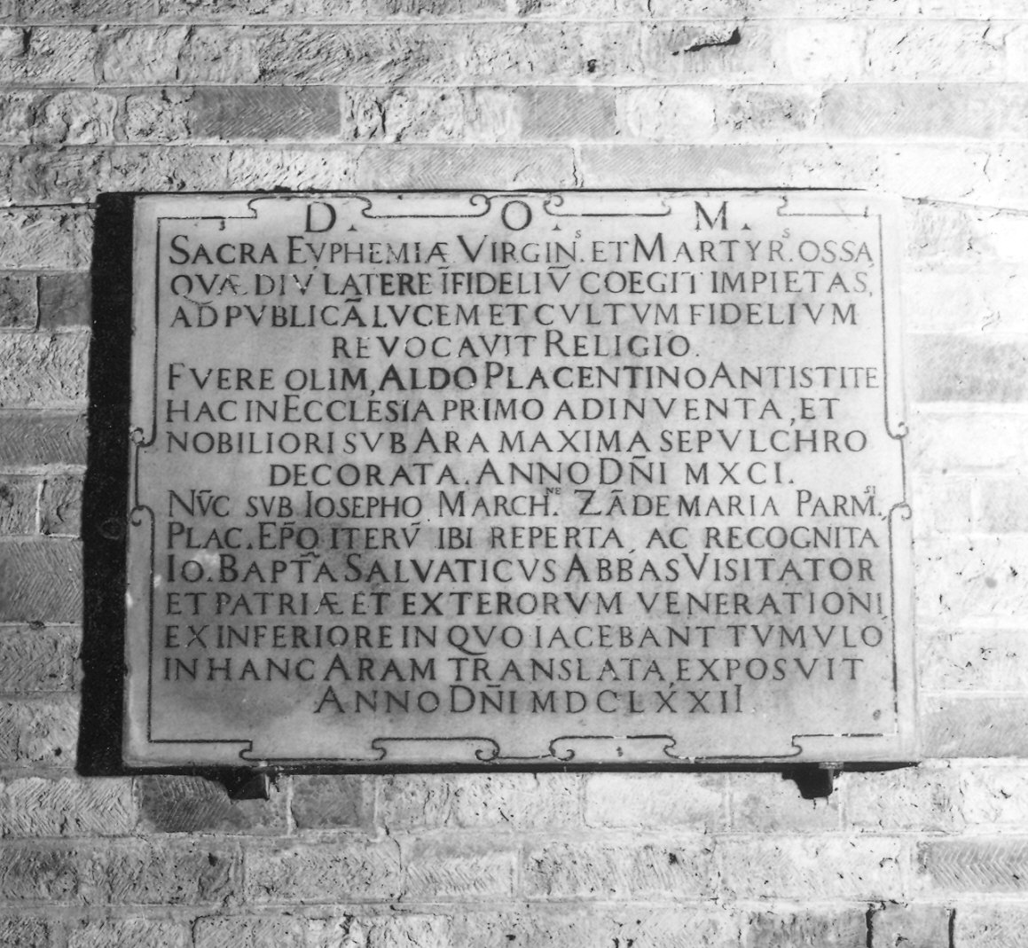 lapide commemorativa - ambito piacentino (sec. XVII)