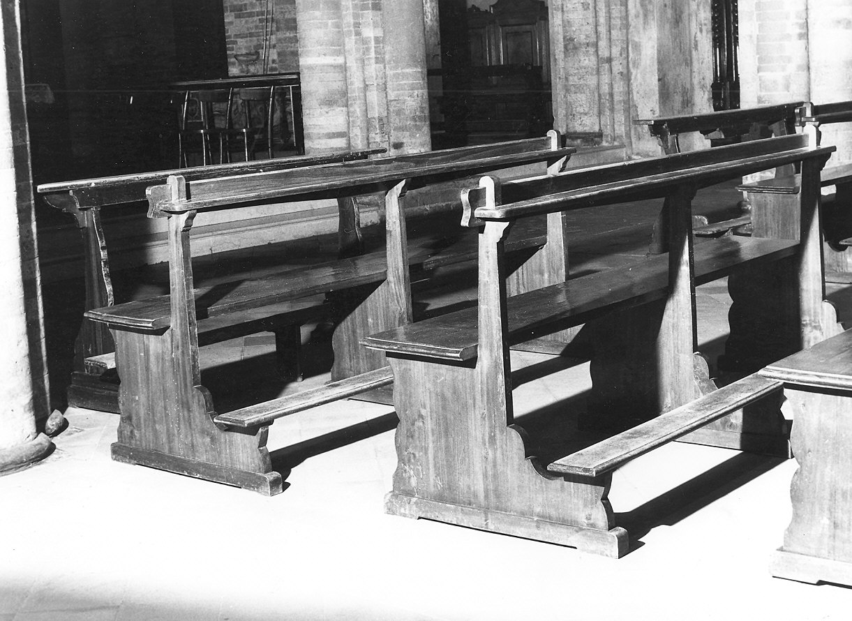 banco da chiesa, serie - ambito piacentino (prima metà sec. XVIII)