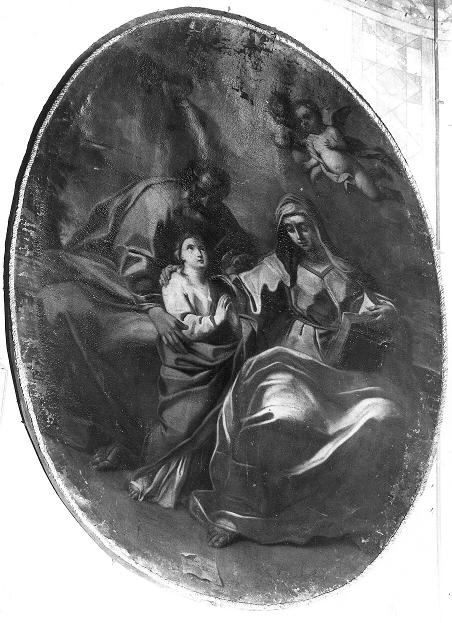Maria Vergine bambina con Sant'Anna e San Gioacchino (dipinto) - ambito piacentino (sec. XVIII)