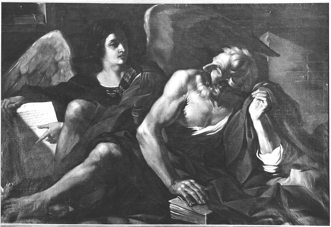 San Matteo e l'angelo (dipinto) di Monti Gaetano (sec. XIX)