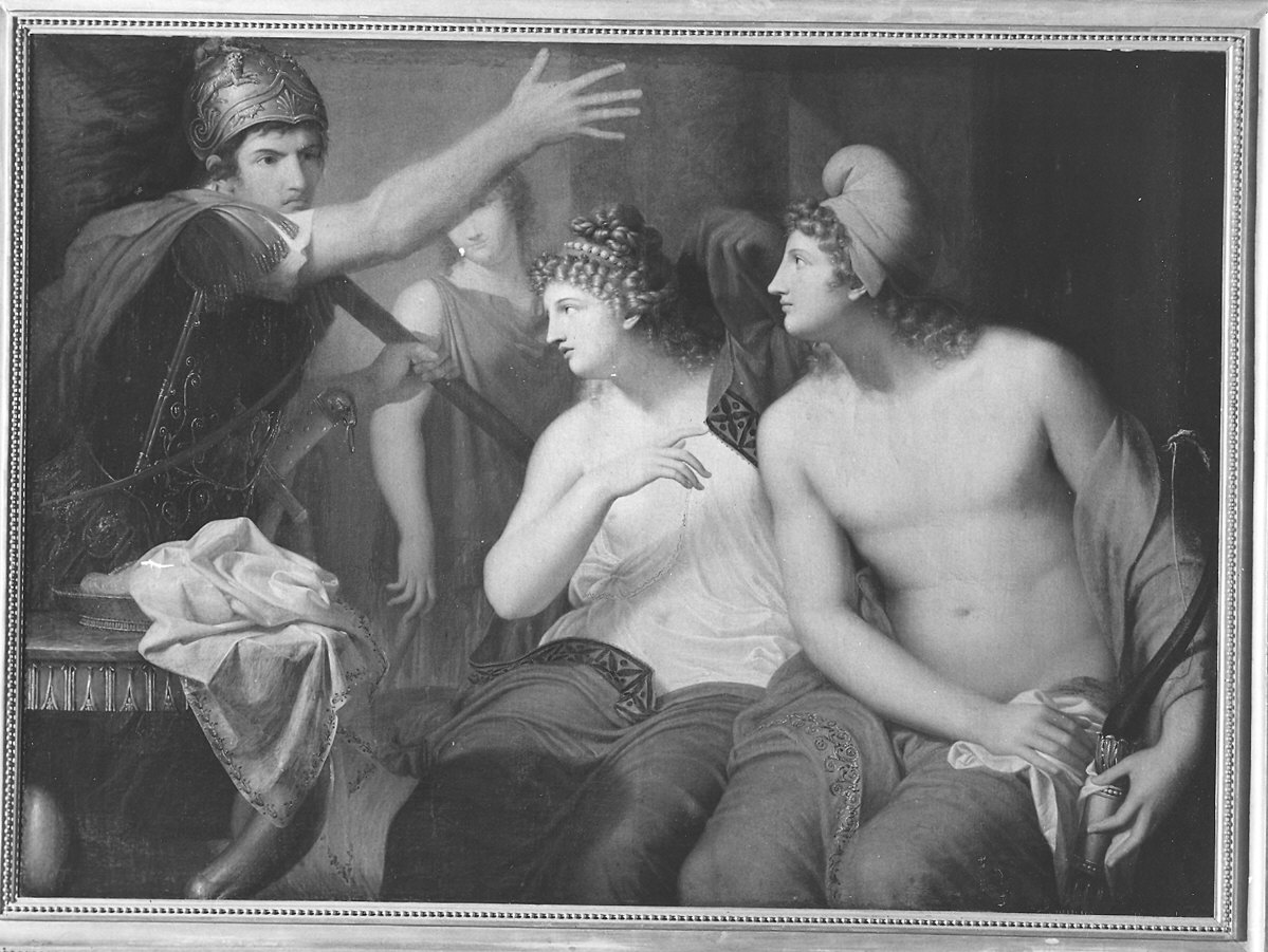Ettore che rimprovera Paride (dipinto) di Landi Gaspare (sec. XVIII)