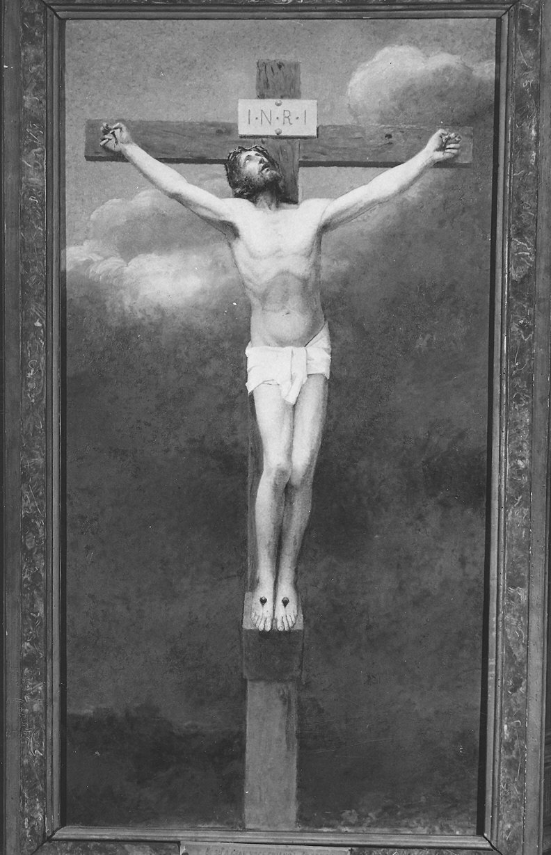 Cristo crocifisso (dipinto) di Ghittoni Francesco (sec. XX)