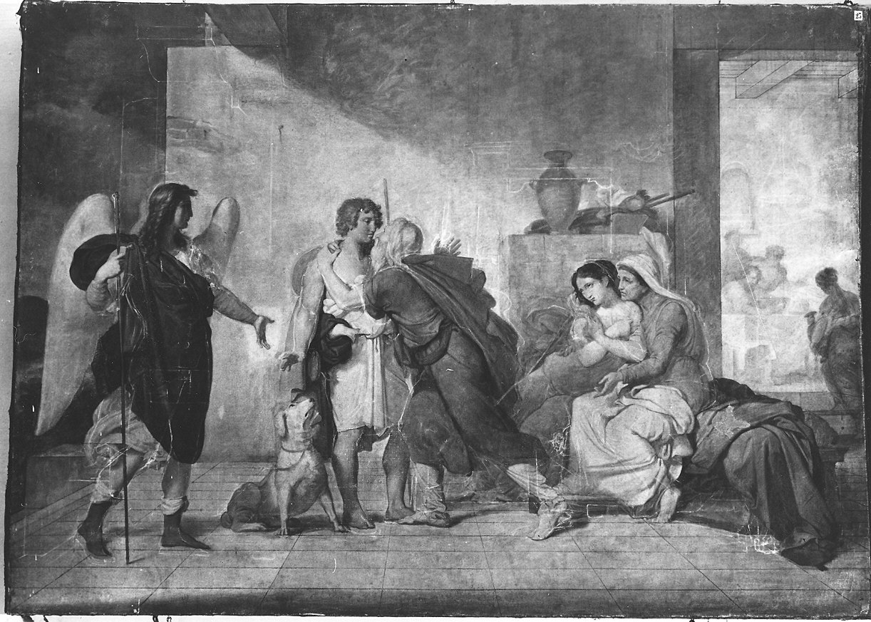 commiato di Tobia dal padre (dipinto) di Viganoni Carlo Maria (sec. XIX)