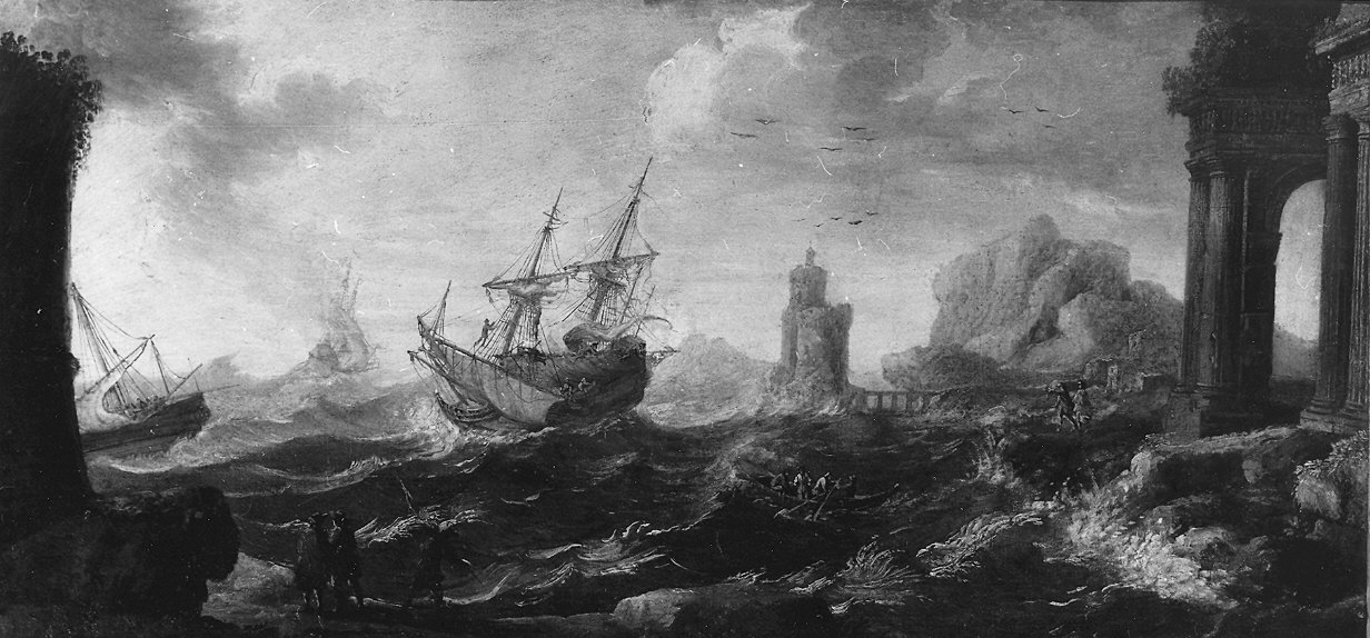 paesaggio marino (dipinto) - ambito veneto (inizio sec. XVIII)