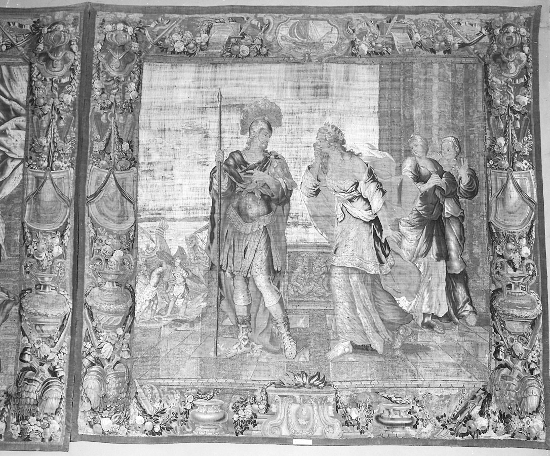 Enea abbandona Didone (arazzo, elemento d'insieme) di Romanelli Giovanni Francesco, Wauters Michiel (seconda metà sec. XVII)