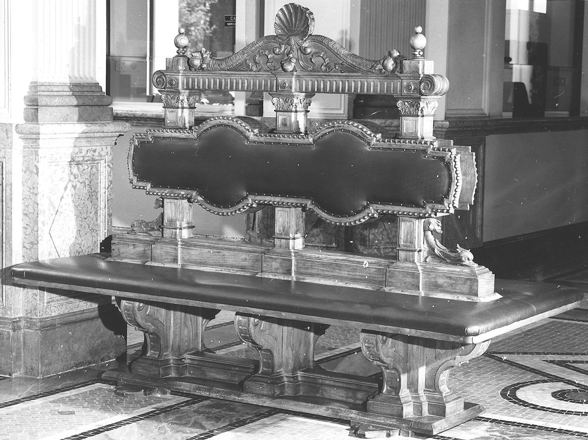 sedile, serie di Terzaghi Enrico, Cravedi Antonio (bottega) (ultimo quarto sec. XIX)