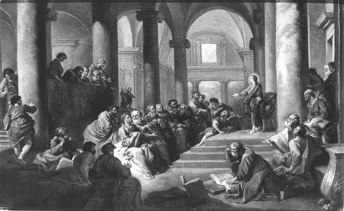 disputa di Gesù con i dottori nel tempio (dipinto) di Panini Giovanni Paolo (sec. XVIII)