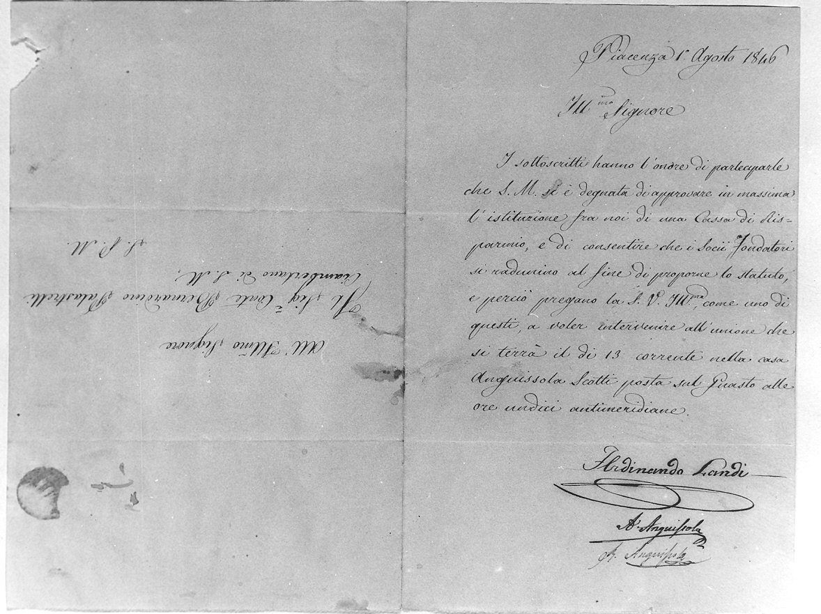 manoscritto - ambito piacentino (sec. XIX)