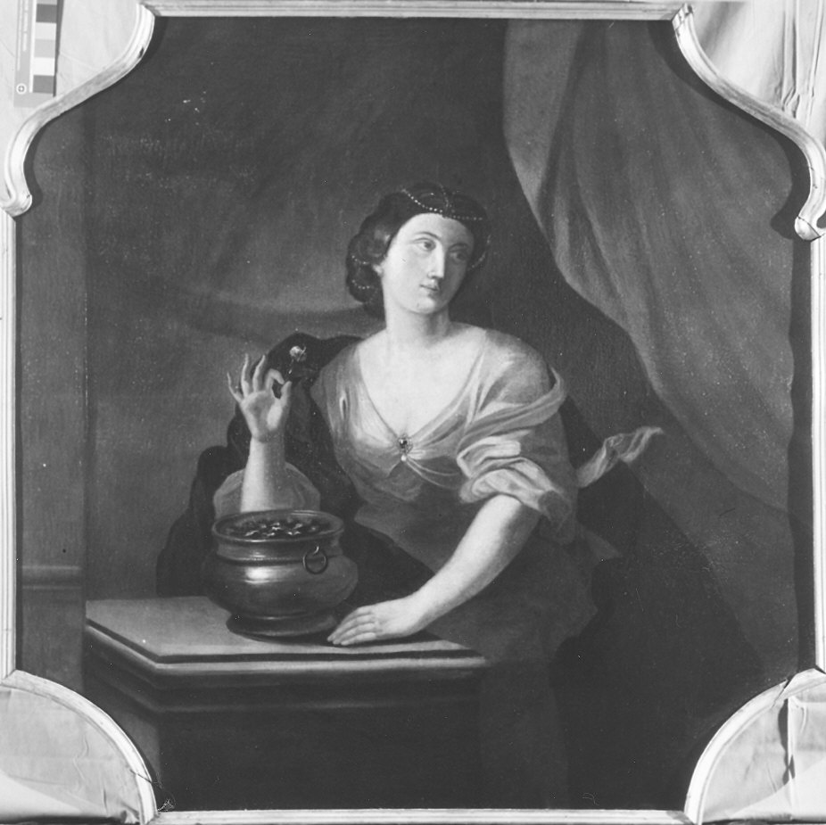 figura femminile (dipinto, elemento d'insieme) di Rubini Giovanni (e aiuti) (sec. XVIII)