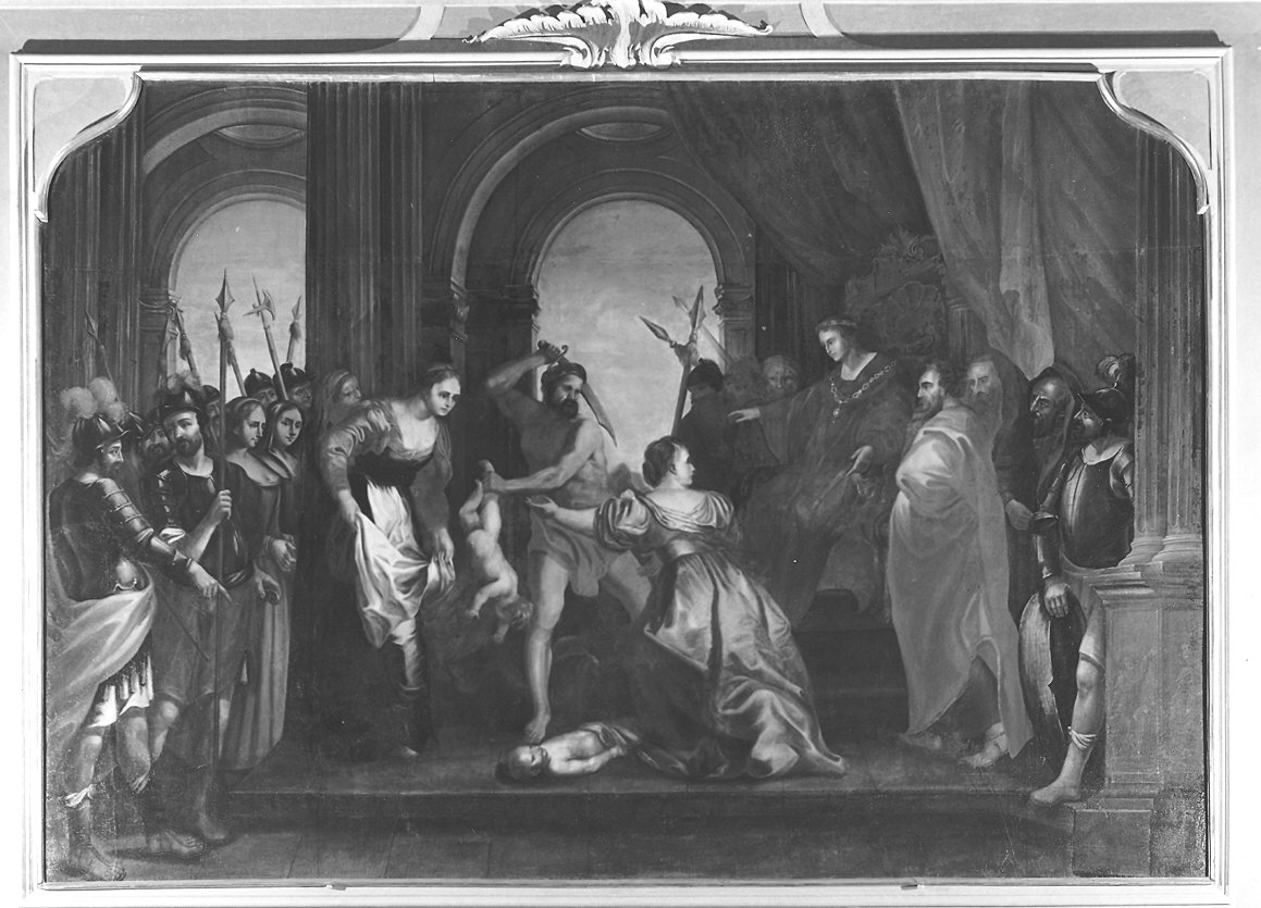 Giudizio di Salomone (dipinto, elemento d'insieme) di Rubini Giovanni (e aiuti), Manzoni Giuseppe (sec. XVIII, sec. XVIII)