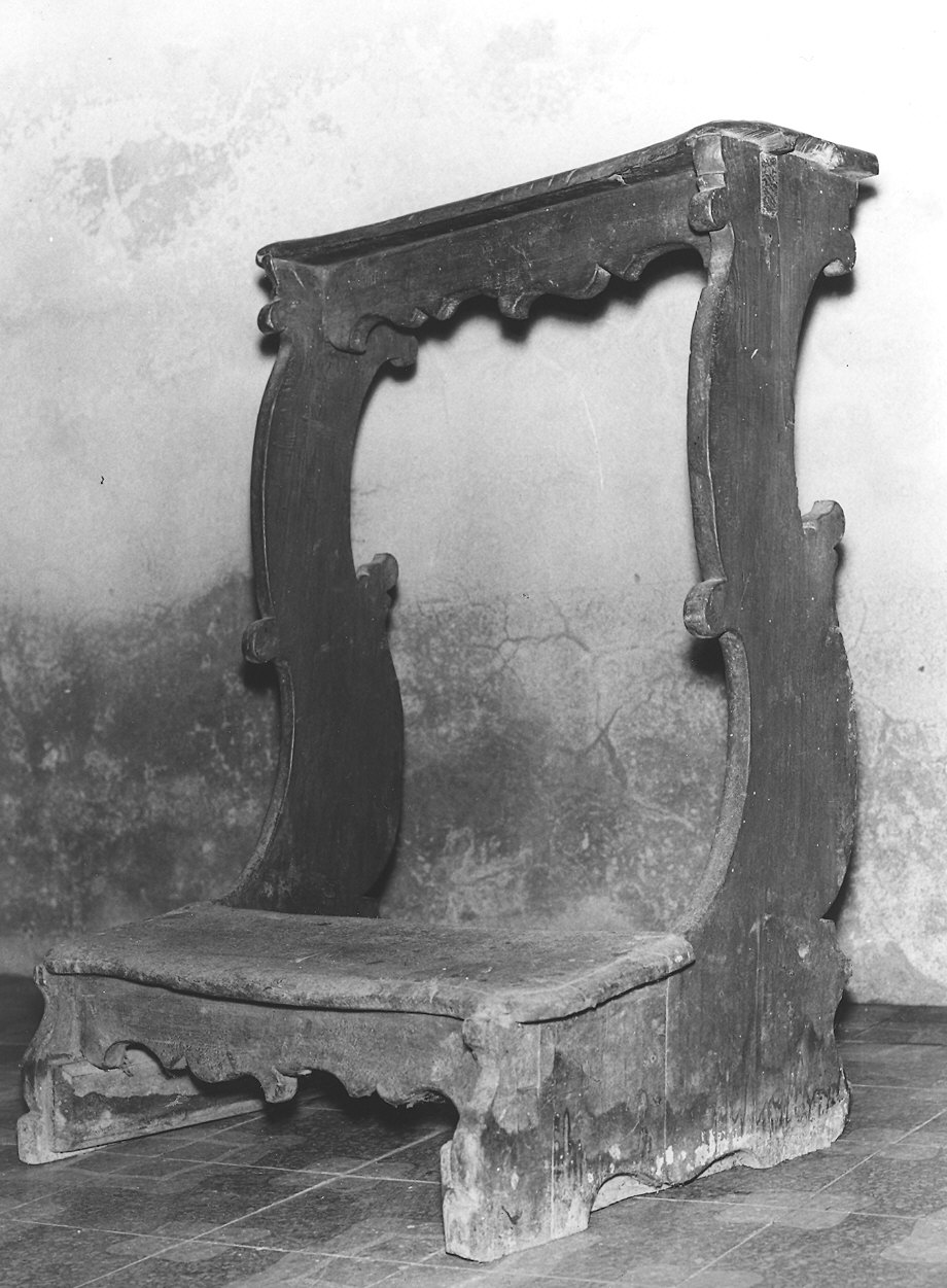 inginocchiatoio - a montanti sagomati - bottega piacentina (fine sec. XVIII)