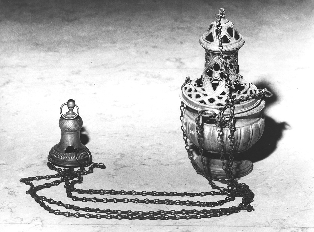 turibolo - a vaso fiammeggiante - produzione emiliana (fine sec. XIX)