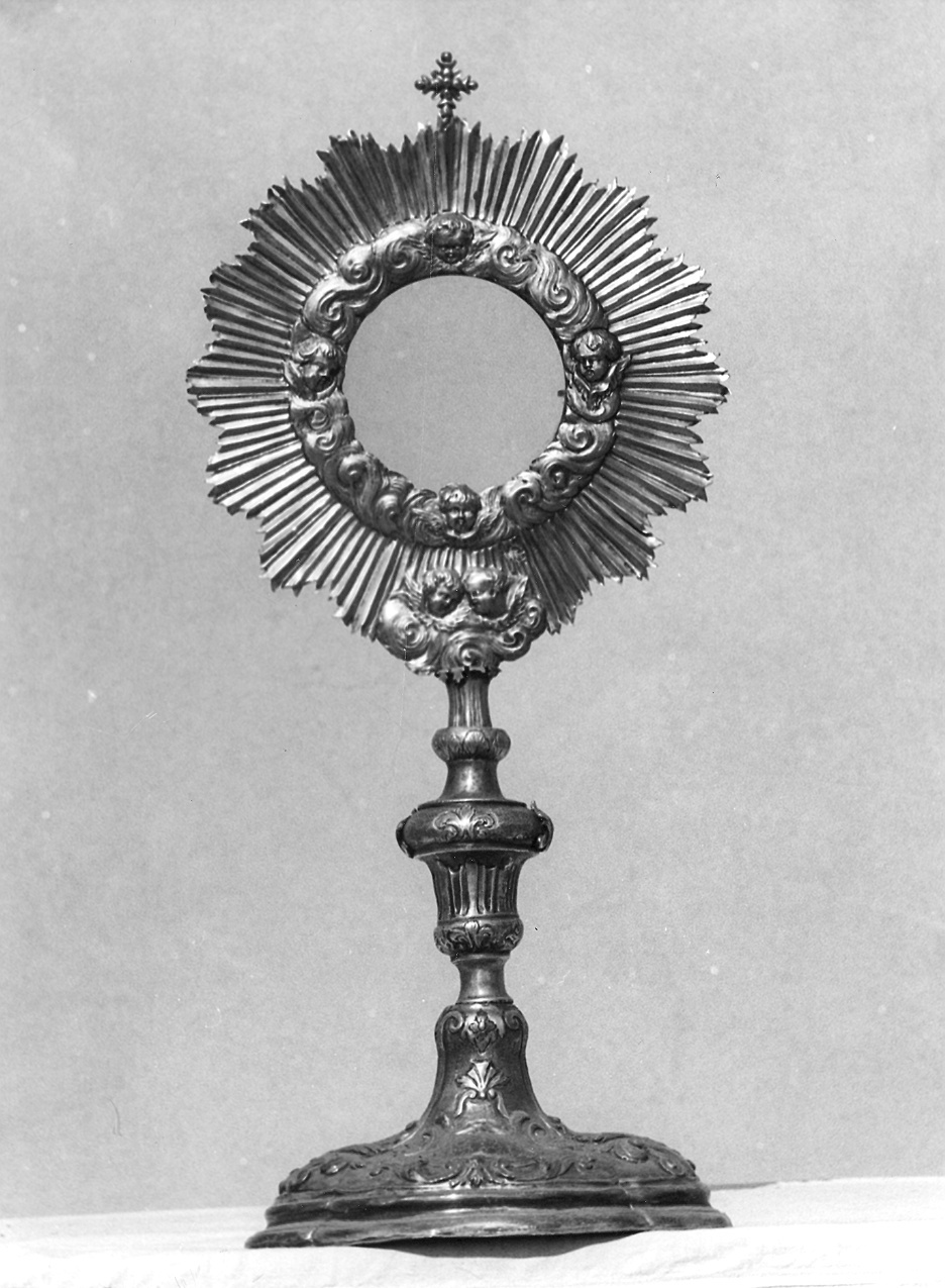 ostensorio - a raggiera - bottega piacentina (secondo quarto sec. XVIII, sec. XIX)