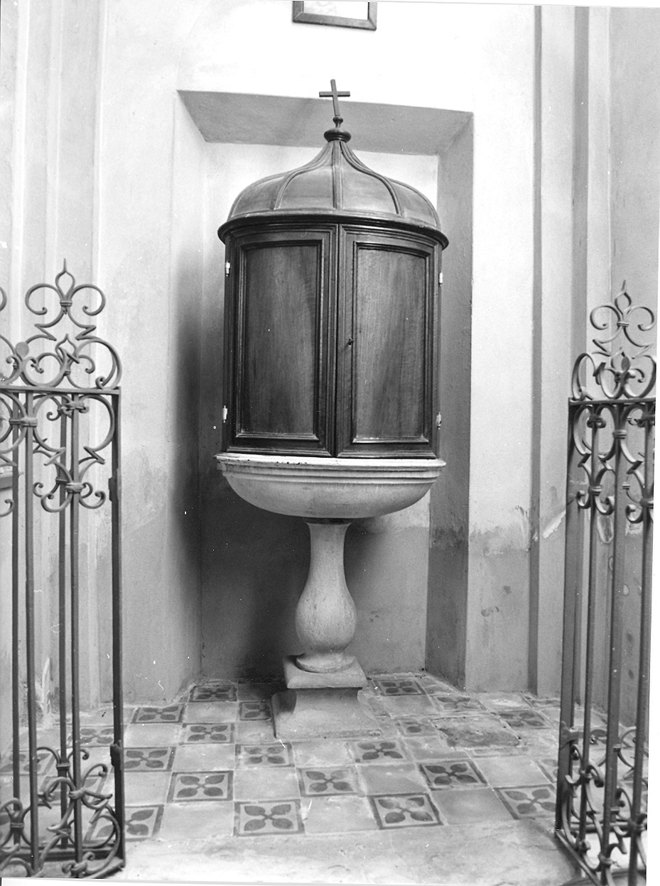 fonte battesimale - a fusto - bottega emiliana (fine/inizio secc. XVI/ XVII, sec. XVIII)