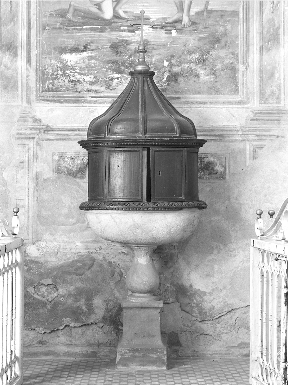 fonte battesimale - a fusto - bottega piacentina (sec. XVIII)