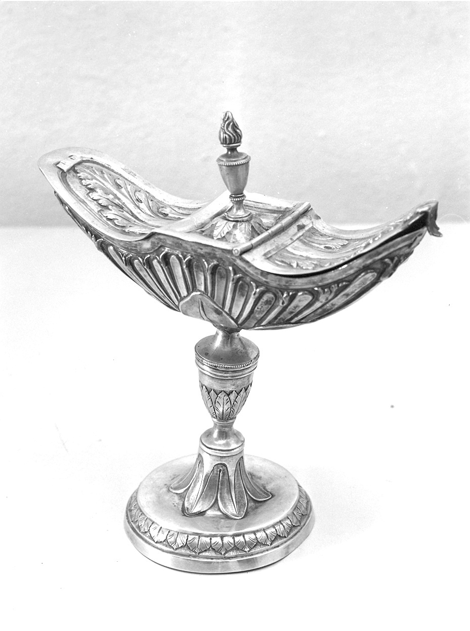 navicella portaincenso - a doppia valva - bottega piacentina (sec. XIX)