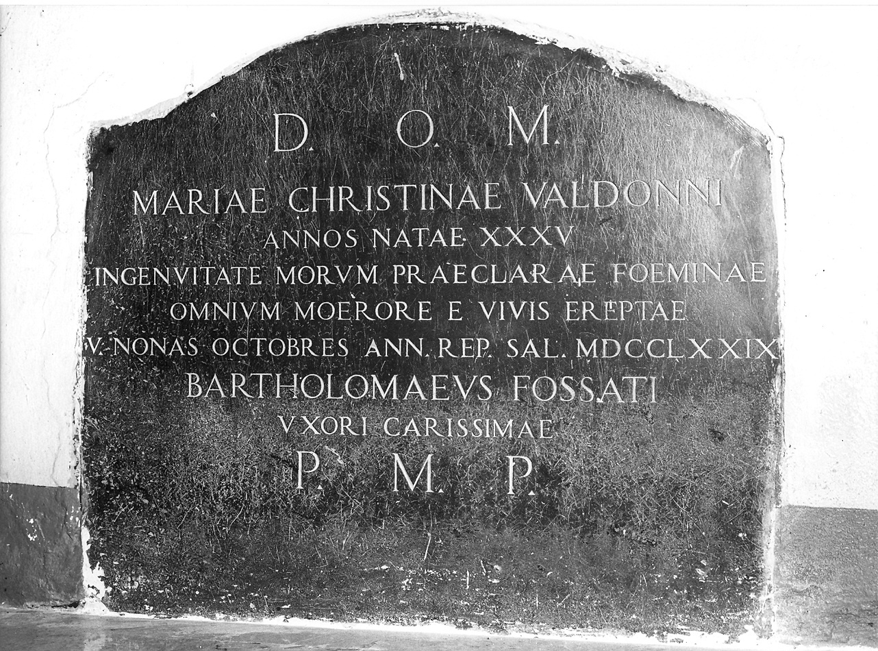 lapide tombale - bottega piacentina (ultimo quarto sec. XVIII)