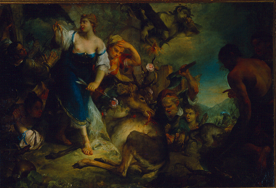 ferimento della cerva di Silvia (dipinto) di Boni Giovanni Martino (ultimo quarto sec. XVIII)