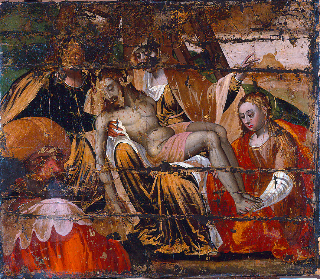 deposizione (dipinto) - ambito cretese-veneziano (fine sec. XVI)