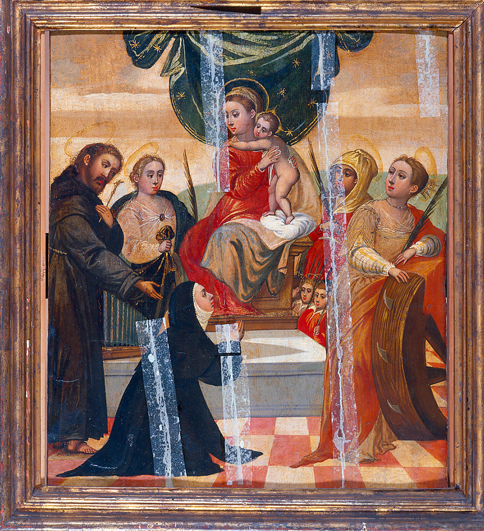 Madonna con Bambino e Santi (dipinto) - ambito cretese-veneziano (fine sec. XVI)