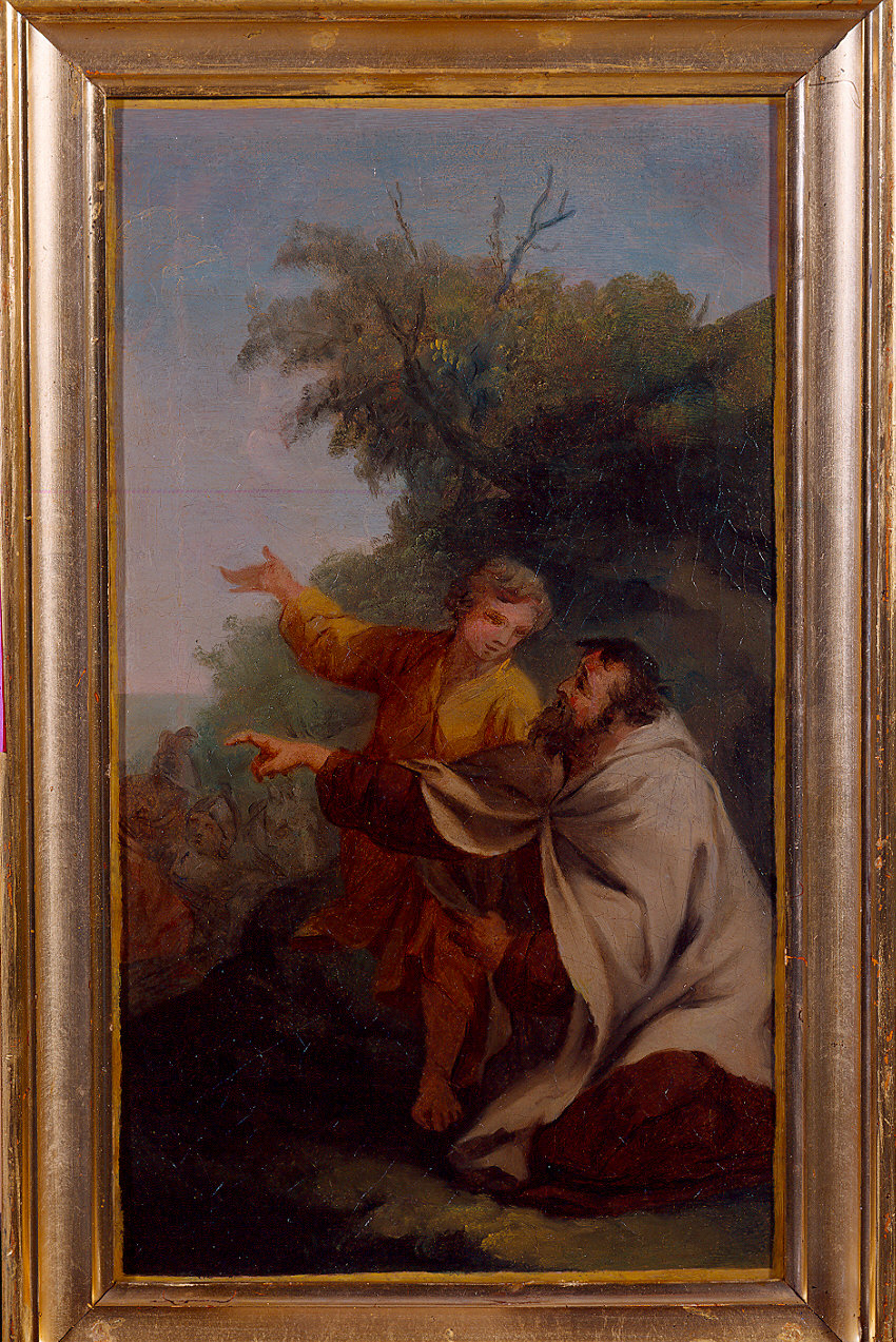 San Simone Stock con il suo servo (?) (o Santo Carmelitano) (dipinto) di Peroni Giuseppe (seconda metà sec. XVIII)
