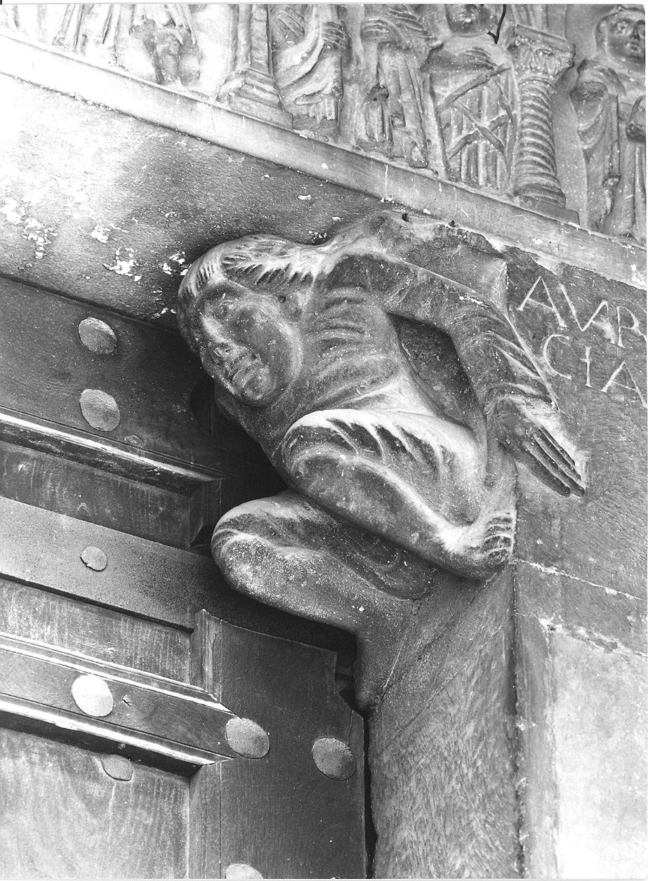 Avarizia (telamone, pendant) di Wiligelmo (bottega) (sec. XII)