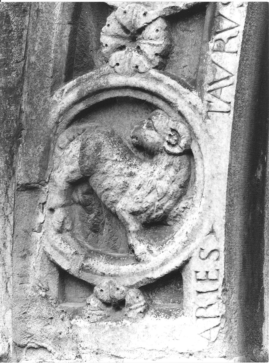 ariete (medaglione, elemento d'insieme) di Wiligelmo (bottega) (prima metà sec. XII)