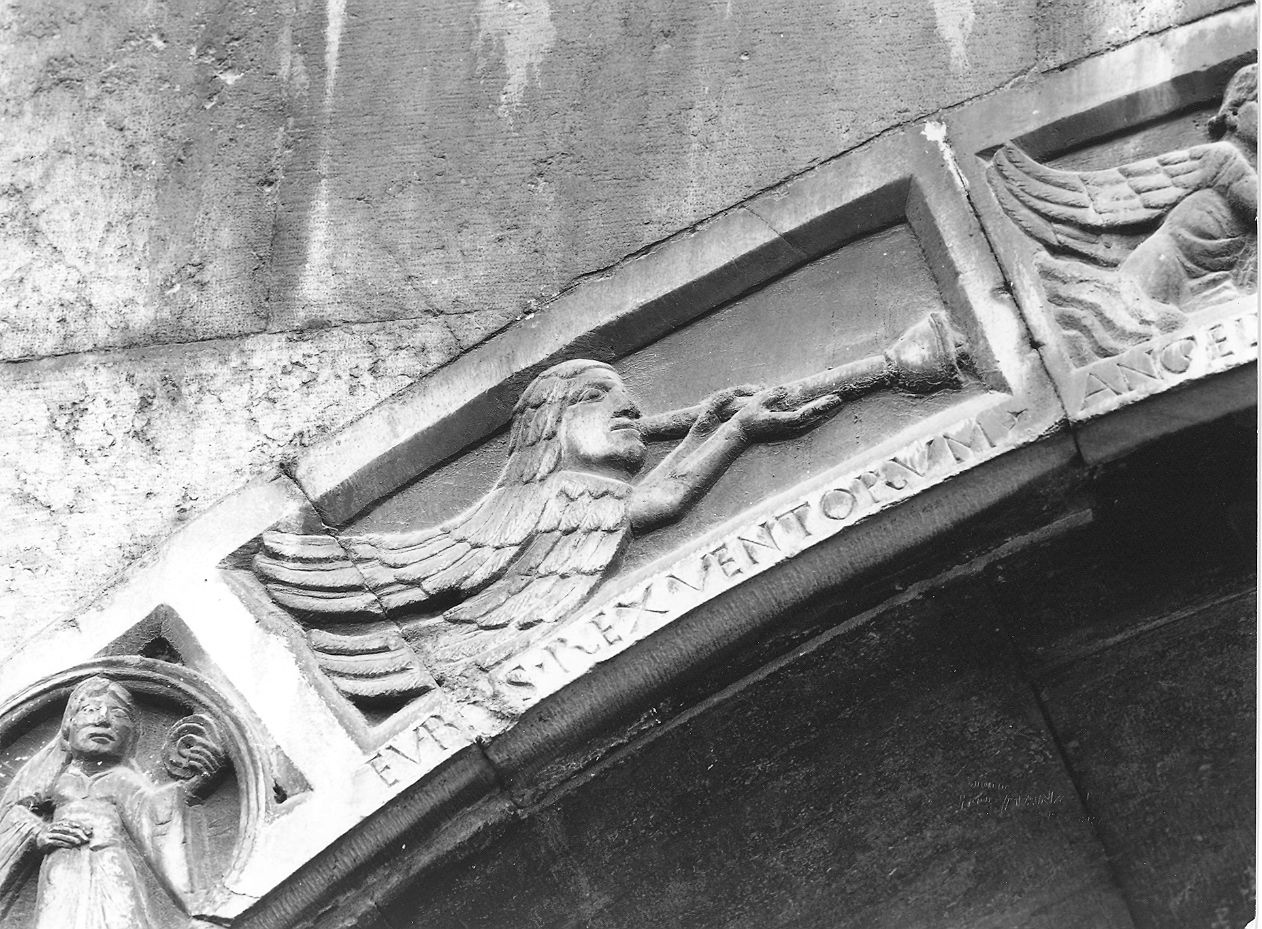 personificazione del vento Euro (formella, elemento d'insieme) di Wiligelmo (bottega) (prima metà sec. XII)