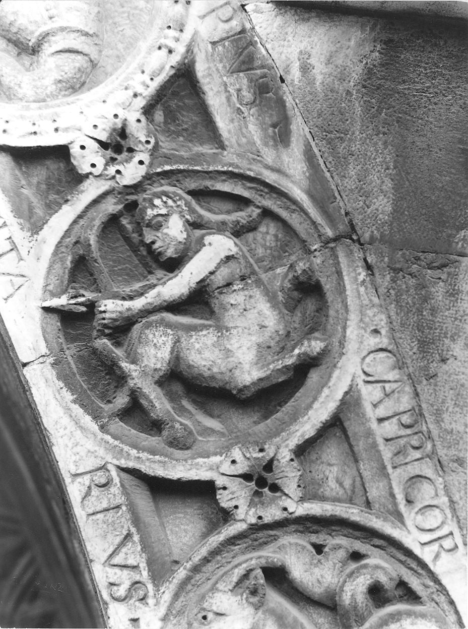 sagittario (medaglione, elemento d'insieme) di Nicolò (bottega) (prima metà sec. XII)