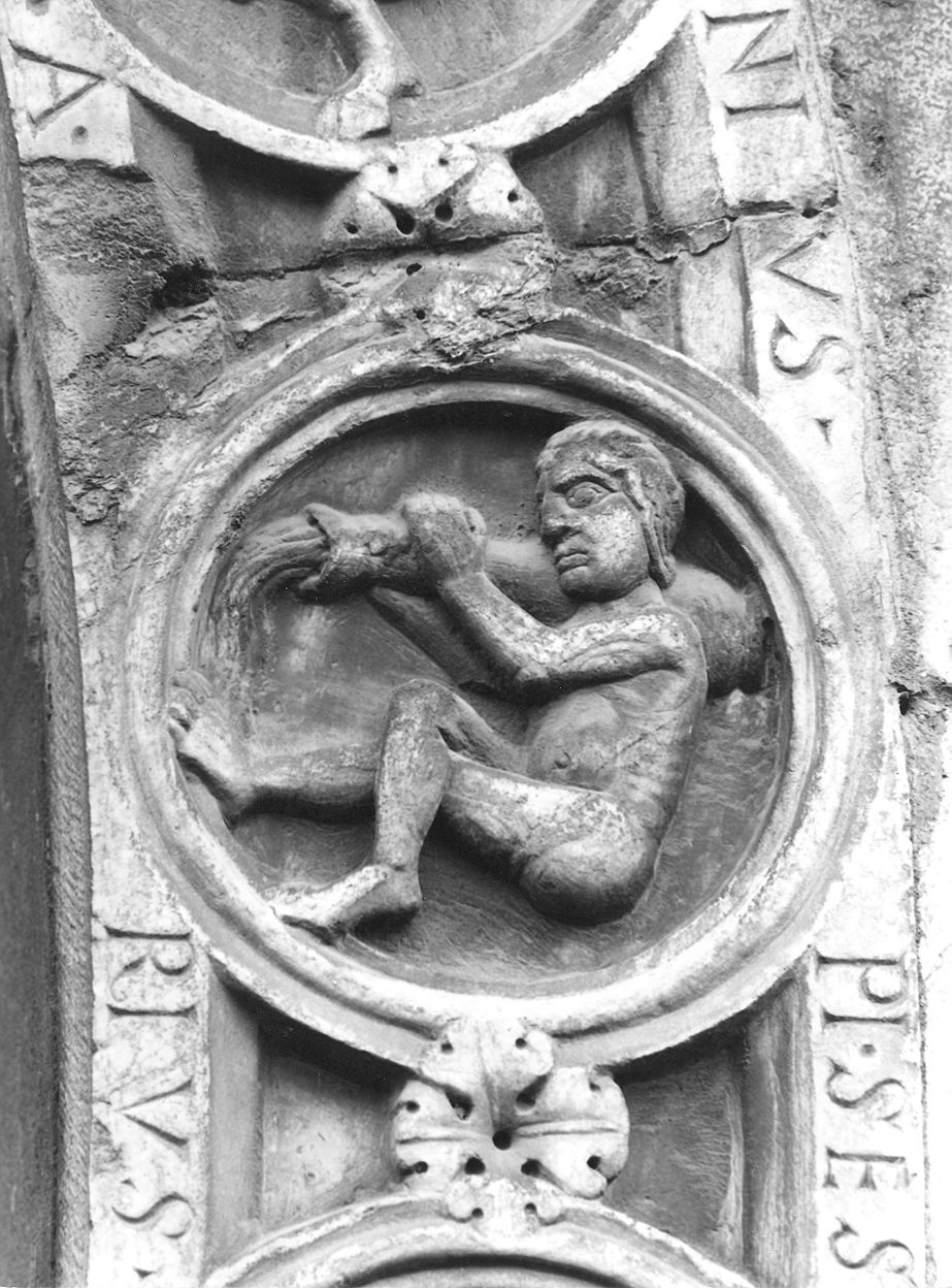 acquario (medaglione, elemento d'insieme) di Nicolò (bottega) (prima metà sec. XII)