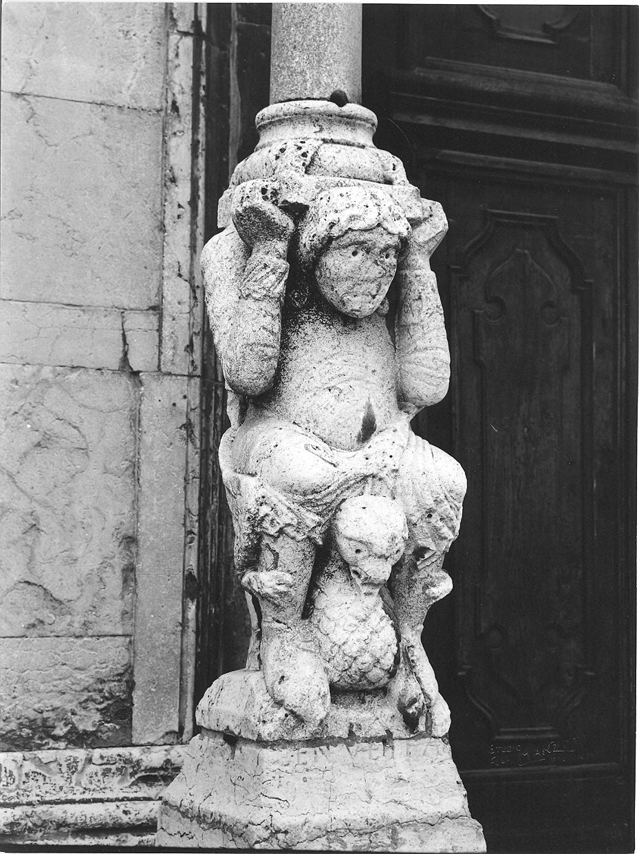 telamone (scultura, pendant) - bottega emiliana (sec. XII)