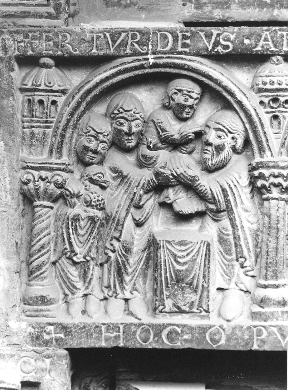 presentazione di Gesù al tempio (rilievo, elemento d'insieme) di Nicolò (prima metà sec. XII)
