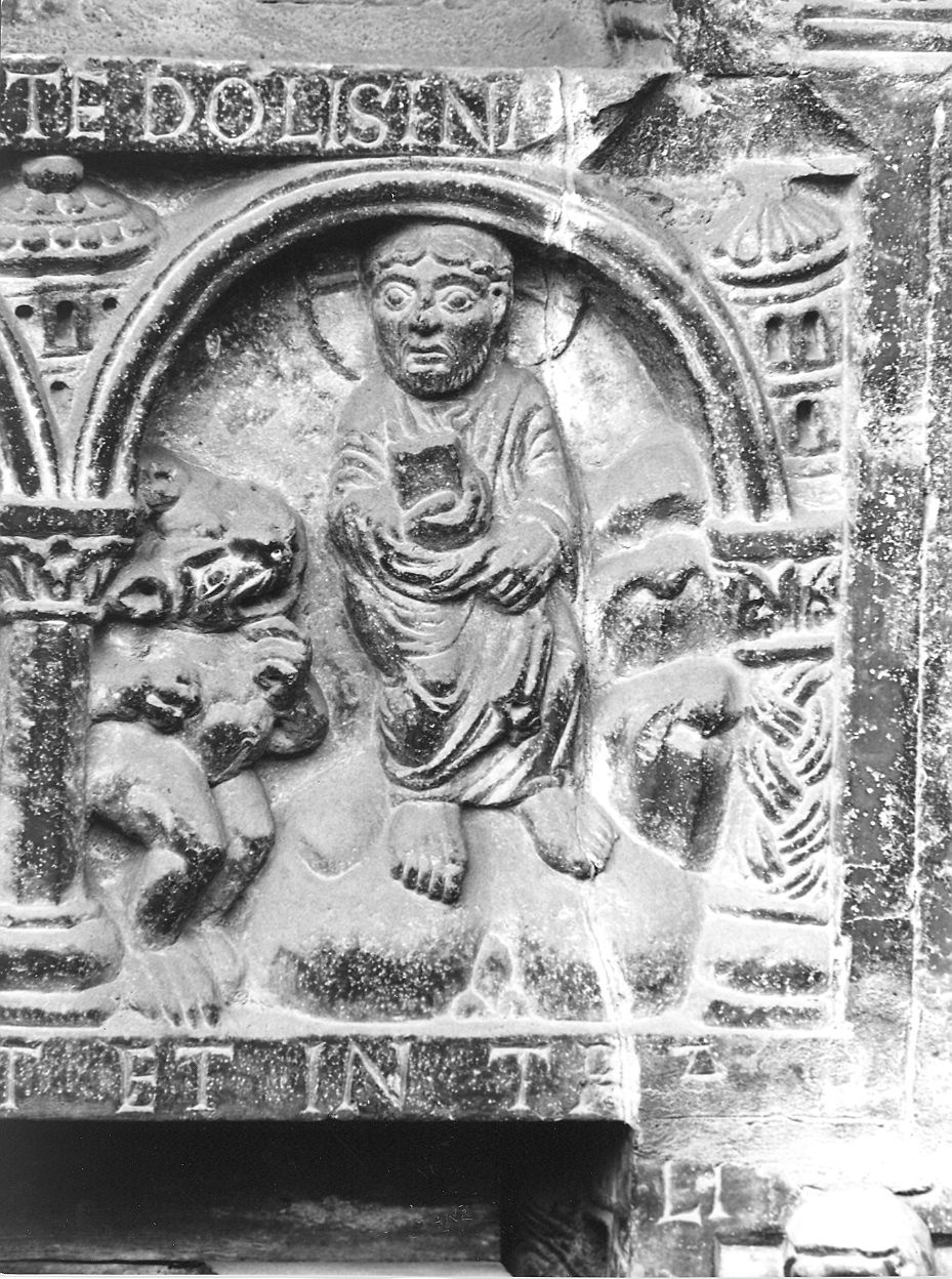 Cristo tentato da Satana (rilievo, elemento d'insieme) di Nicolò (prima metà sec. XII)