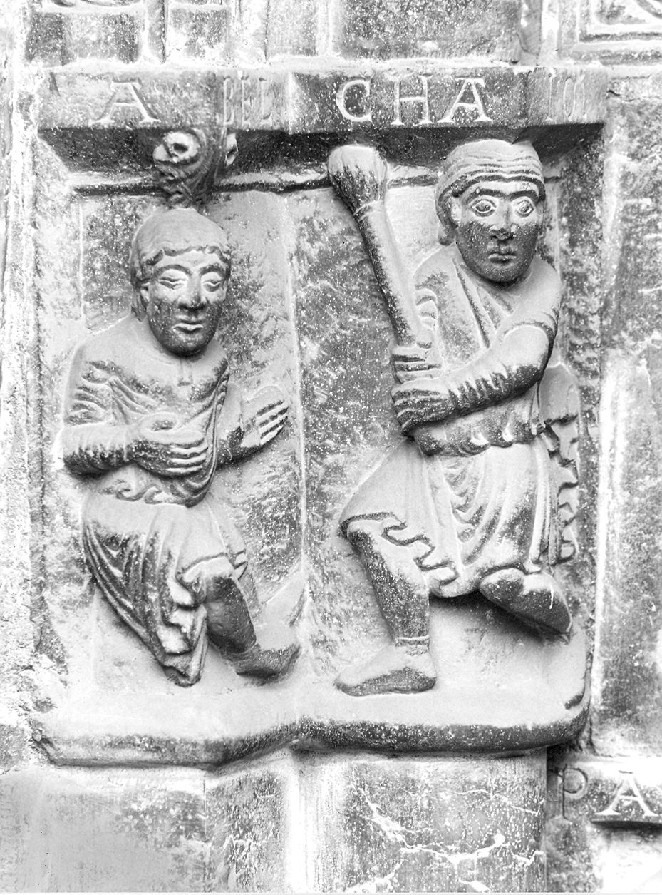 Caino e Abele (rilievo, pendant) di Nicolò (prima metà sec. XII)