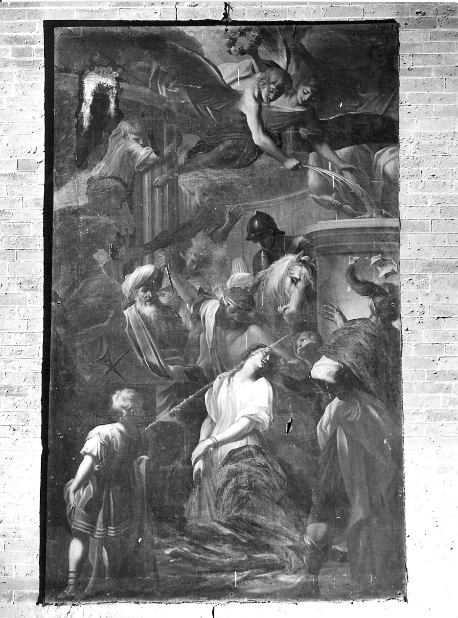 martirio di Sant'Agnese (dipinto) di Draghi Giovanni Evangelista detto Piacentino (fine/inizio secc. XVII/ XVIII)