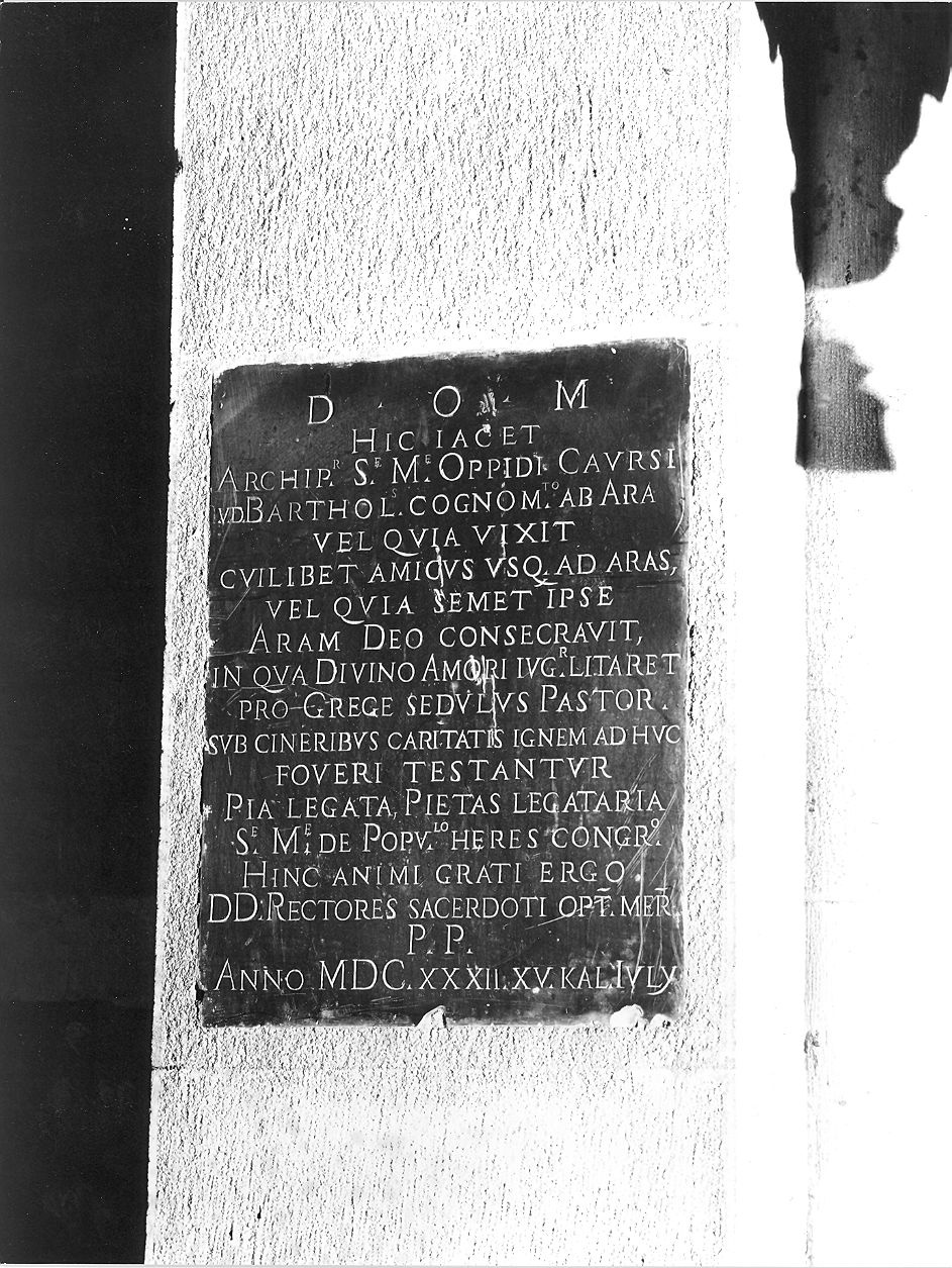 lapide tombale - bottega piacentina (secondo quarto sec. XVII)