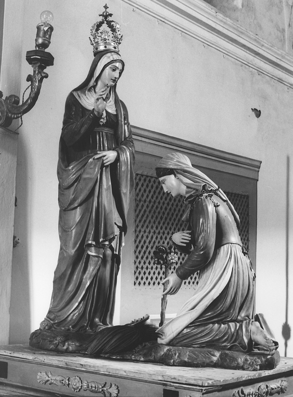 la Vergine con la Beata Giovannina (gruppo scultoreo) di Arrigoni, Cardinali Luigi (e aiuti) (secondo quarto sec. XIX)