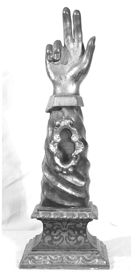 reliquiario antropomorfo - a mano, serie - ambito parmense (sec. XVII)