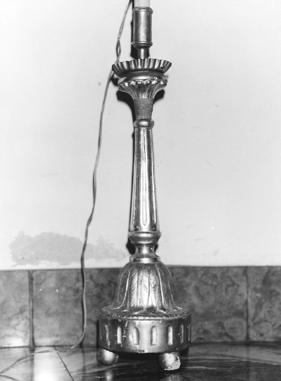candeliere d'altare, serie - bottega piacentina (prima metà sec. XIX)