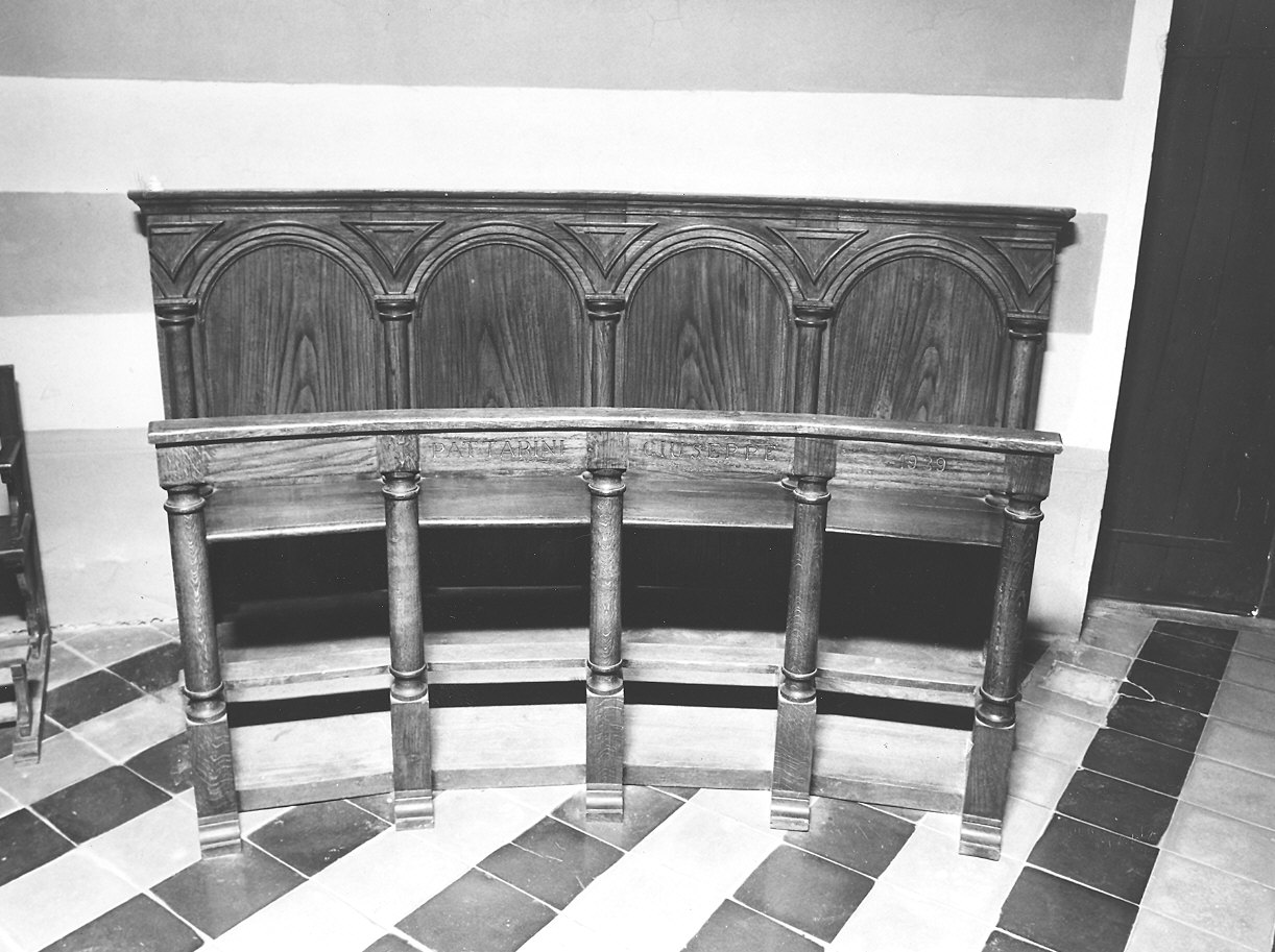 stalli del coro di Perugia Emilio (secondo quarto sec. XX)