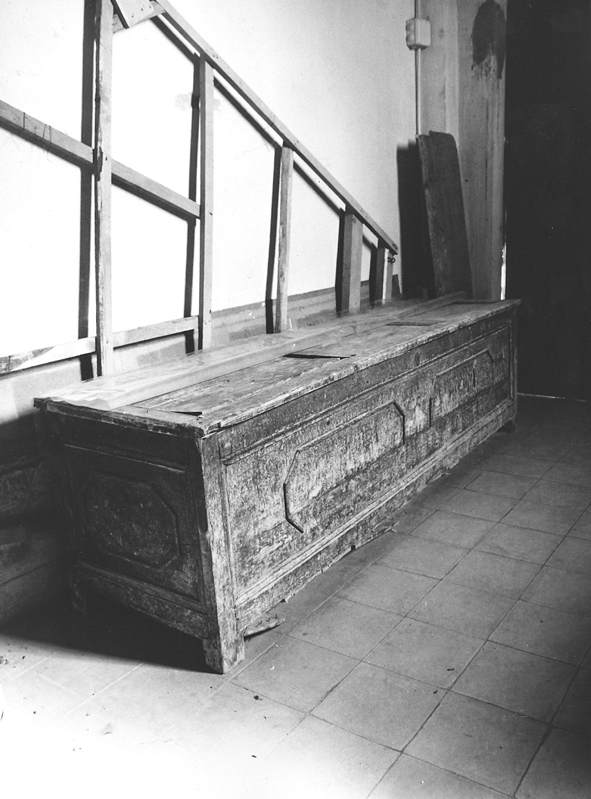 cassapanca - bottega piacentina (ultimo quarto sec. XIX)