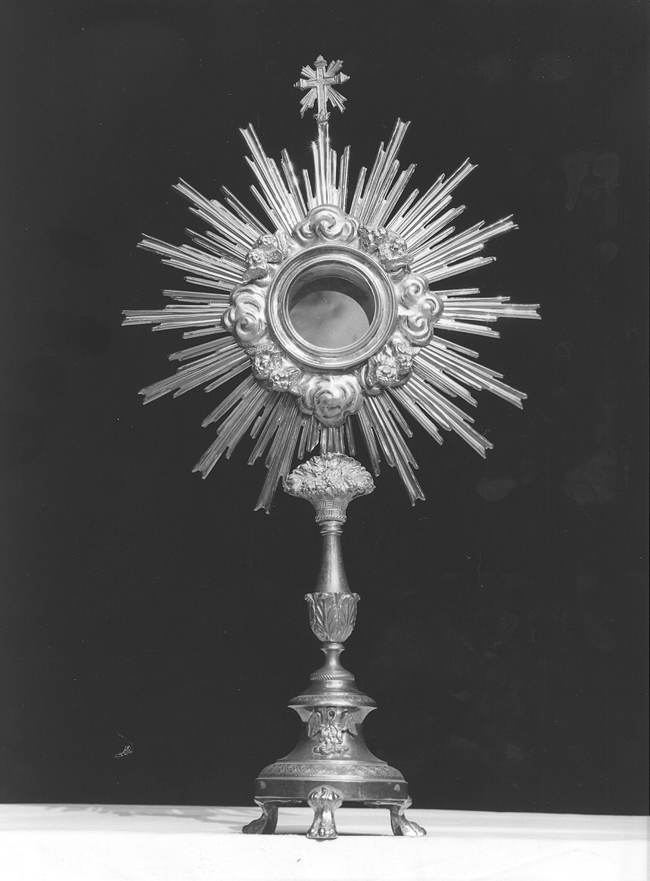 ostensorio - a raggiera - produzione emiliana (inizio sec. XX)