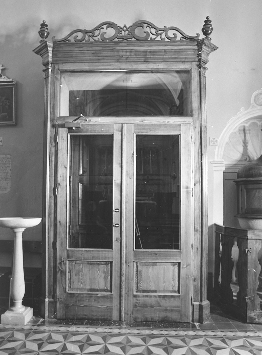 bussola d'ingresso - bottega piacentina (fine/inizio secc. XIX/ XX)