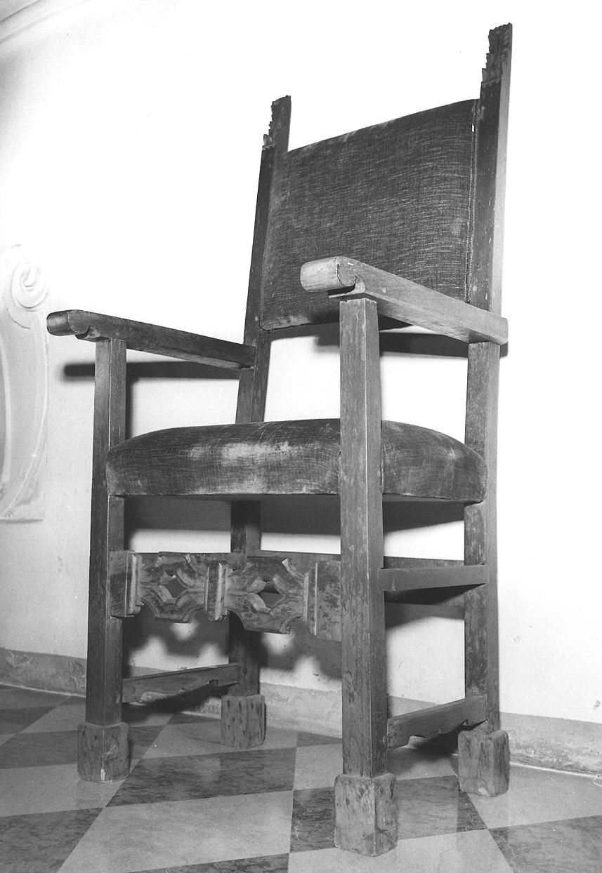 sedia - a braccioli - bottega piacentina (prima metà sec. XVIII)