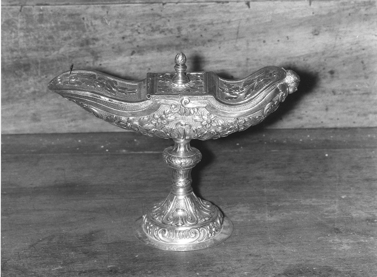 navicella portaincenso - a galeone - bottega piacentina (ultimo quarto sec. XVIII)