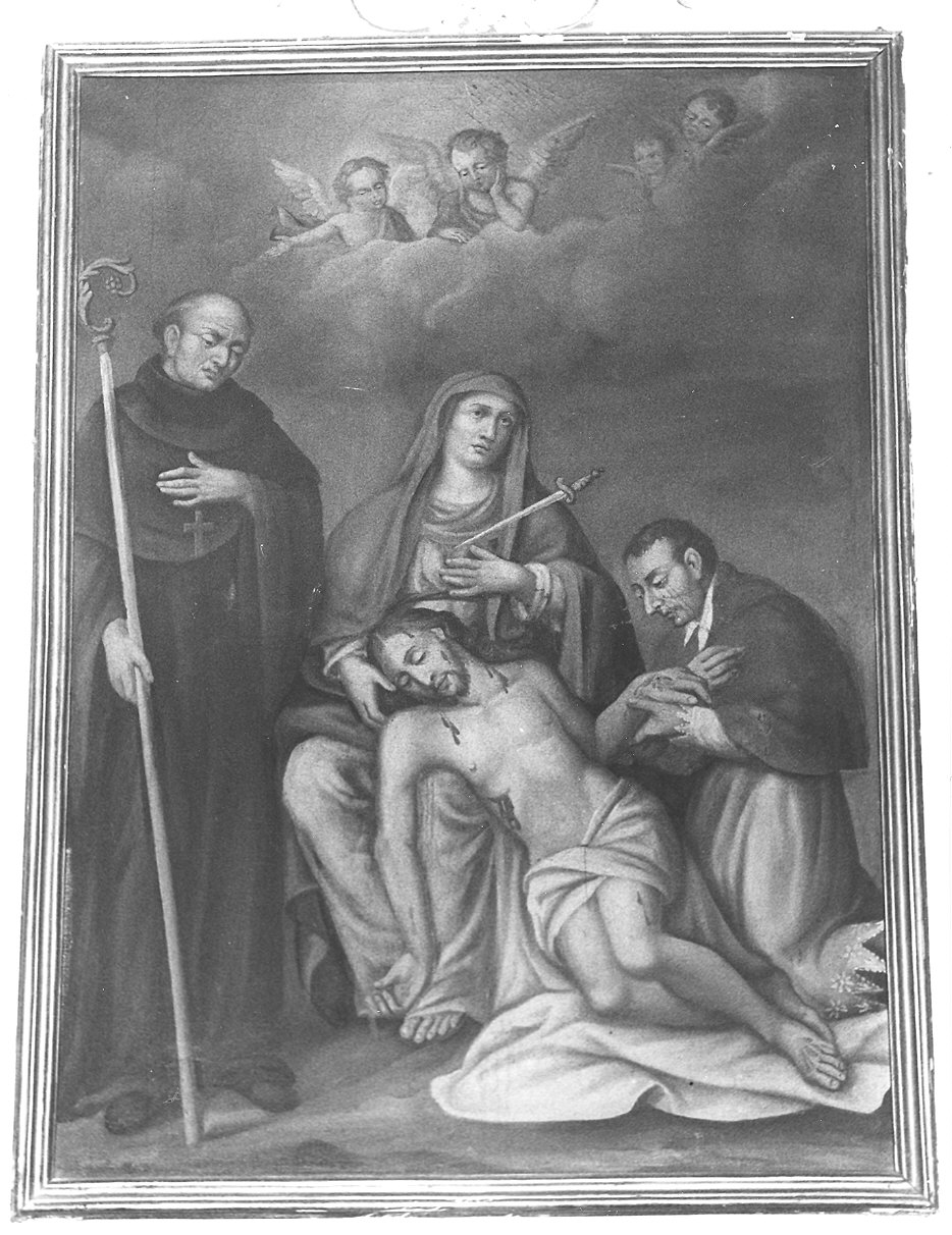 Pietà con San Mauro e San Carlo Borromeo (dipinto) di Calzarossa (secondo quarto sec. XIX)