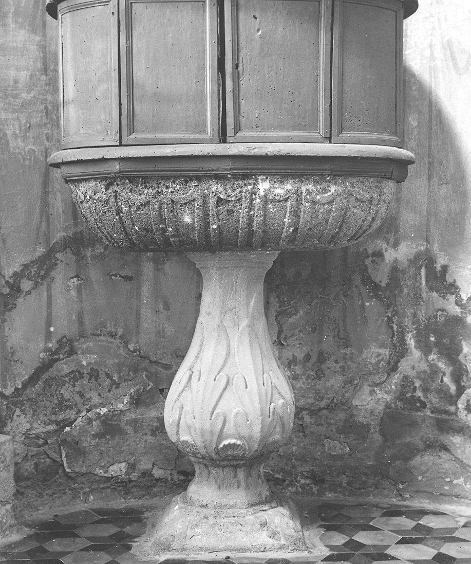 fonte battesimale - a fusto - bottega piacentina (sec. XVII)
