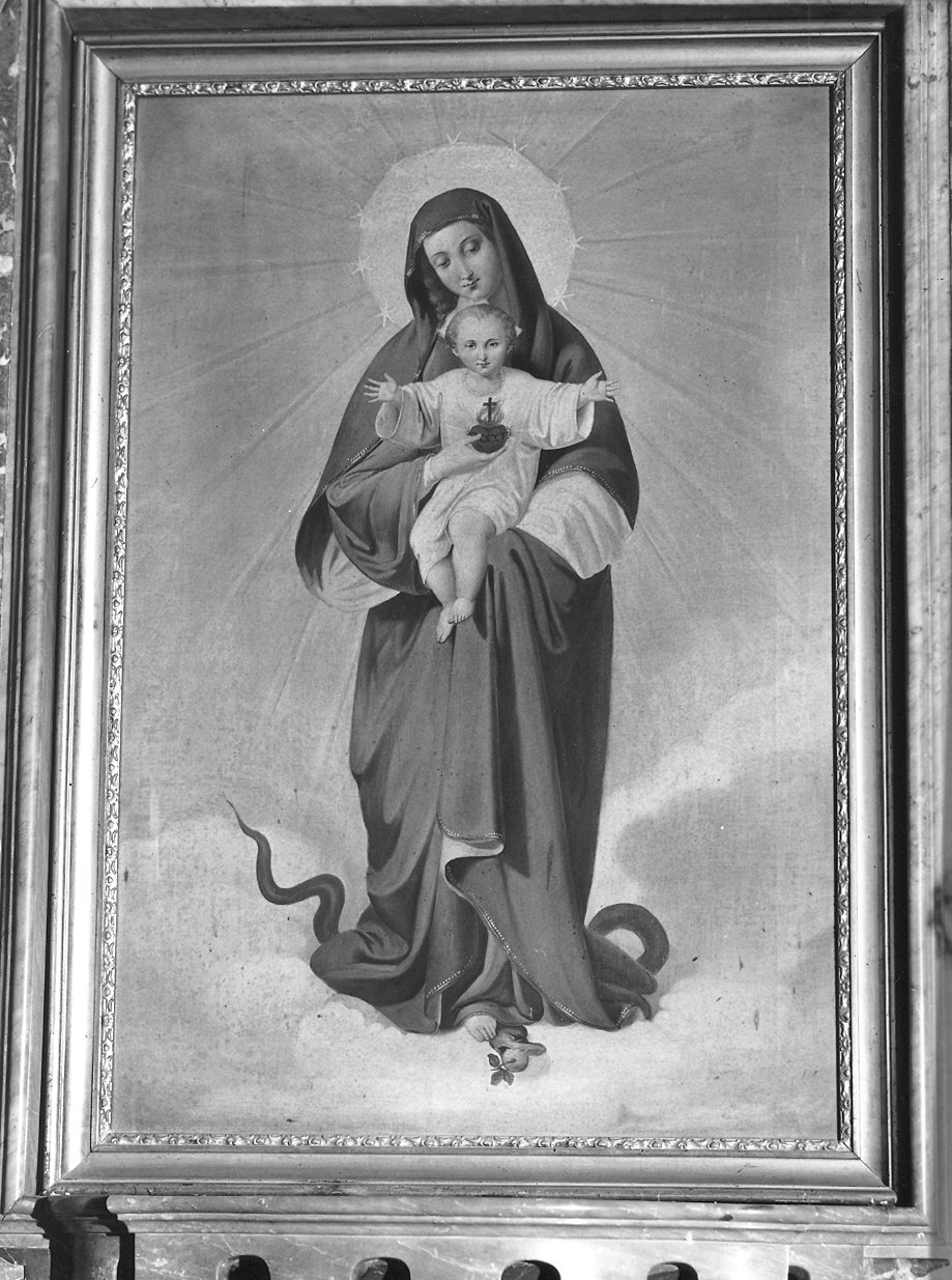Madonna Immacolata con Gesù Bambino (dipinto) di Bozzini Candida Luigia (seconda metà sec. XIX)