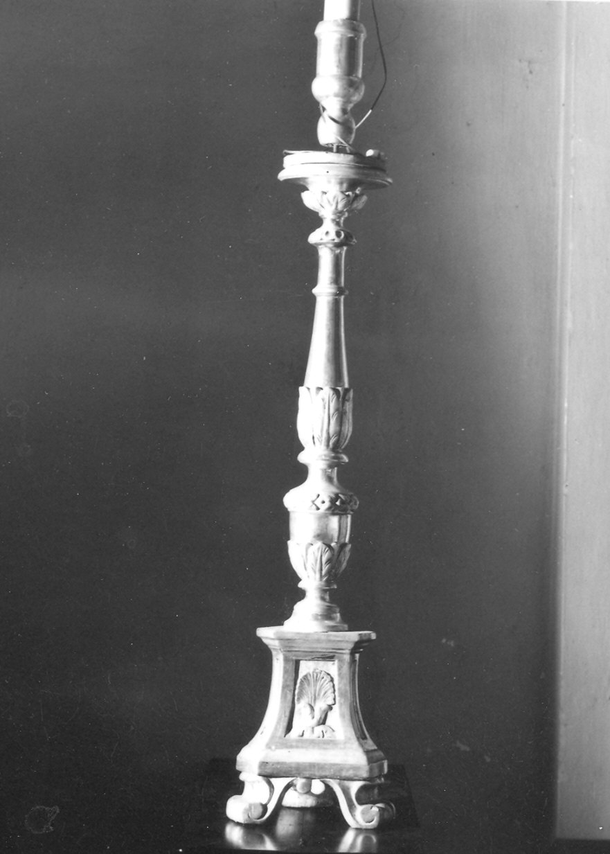 candeliere d'altare, serie - bottega piacentina (fine/inizio secc. XVIII/ XIX)